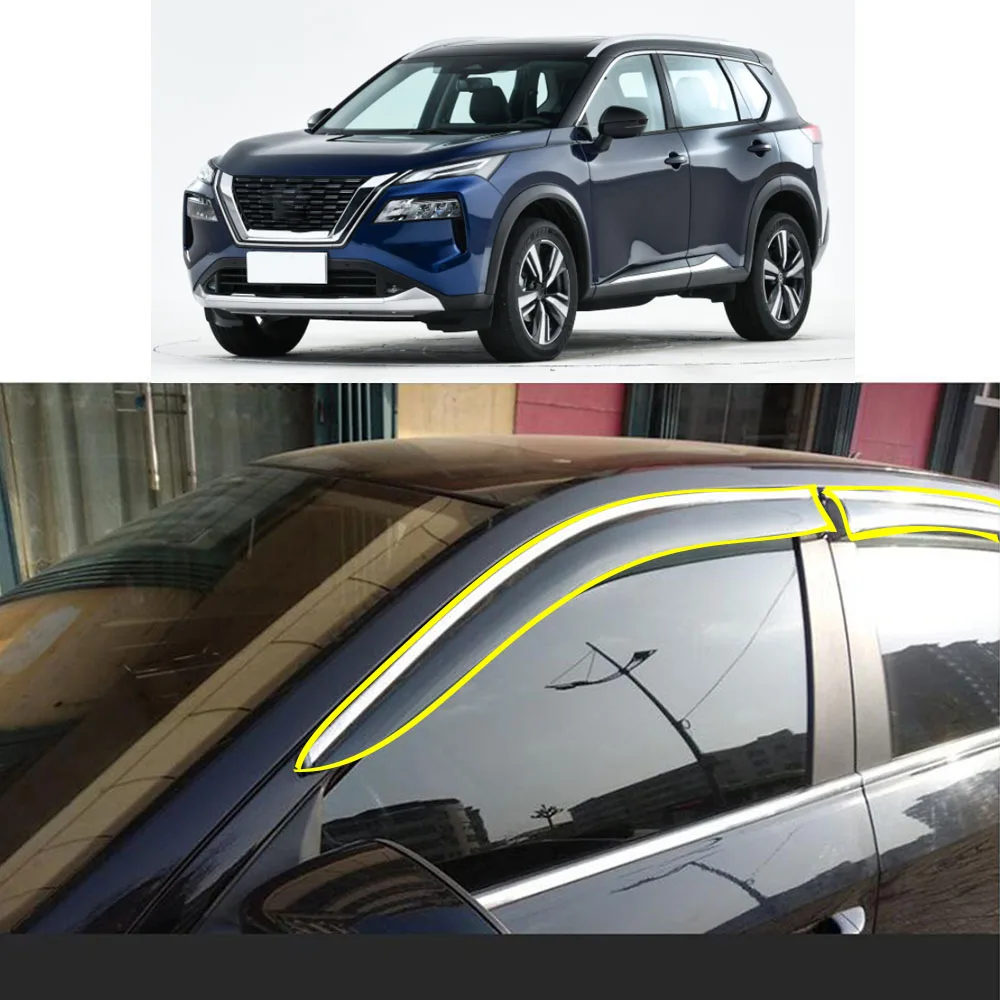 Car Sticker Plastic Window Glass Wind Visor Rain/Sun Guard Vent For NISSAN X-Trail XTrail T32/Rogue 2014 2015 2016-2018-2021