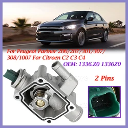 For Citroen C2 C3 C4 For Peugeot Partner 206/207/301/307/308/1007 Engine Coolant Thermostat with Housing 1336Z0 1336.Z0 Aluminum