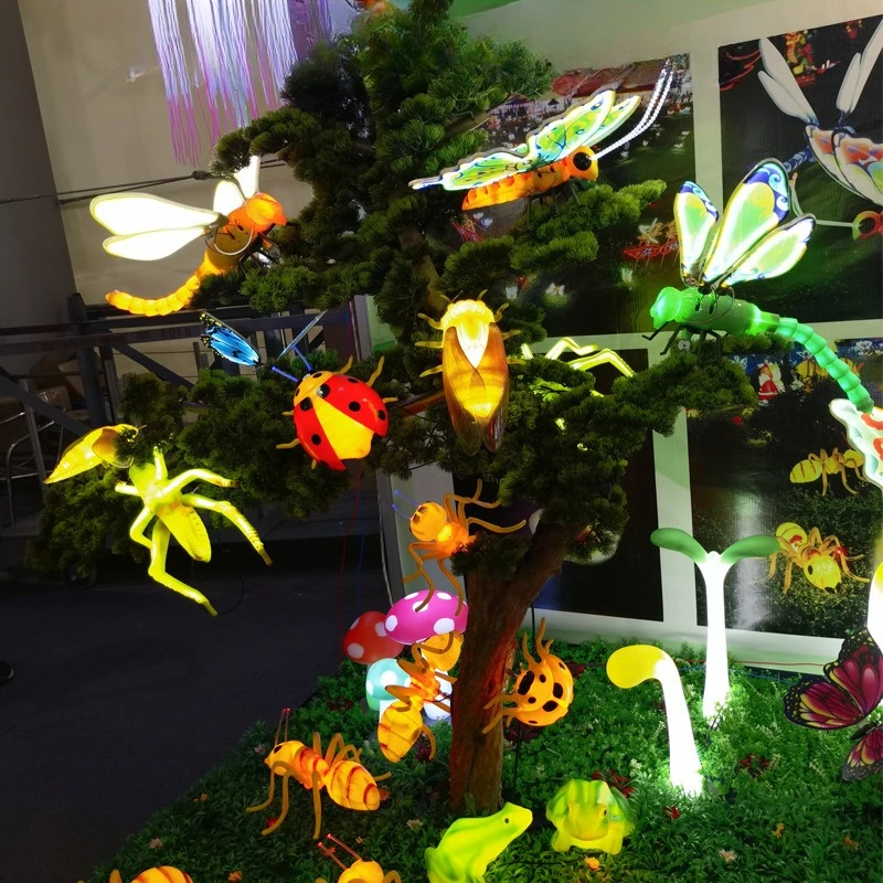 

Outdoor Simulation Insect Animal Light Dynamic Glow Ant Spider Butterfly Bee Ladybug Dragonfly Hanging Tree Decoration