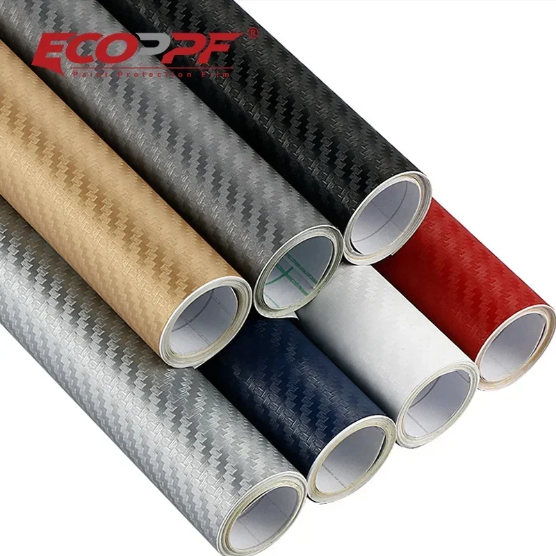 

PVC Car Accessories Exterior Decoration Sticker Carbon Fiber Vinyl Film Black