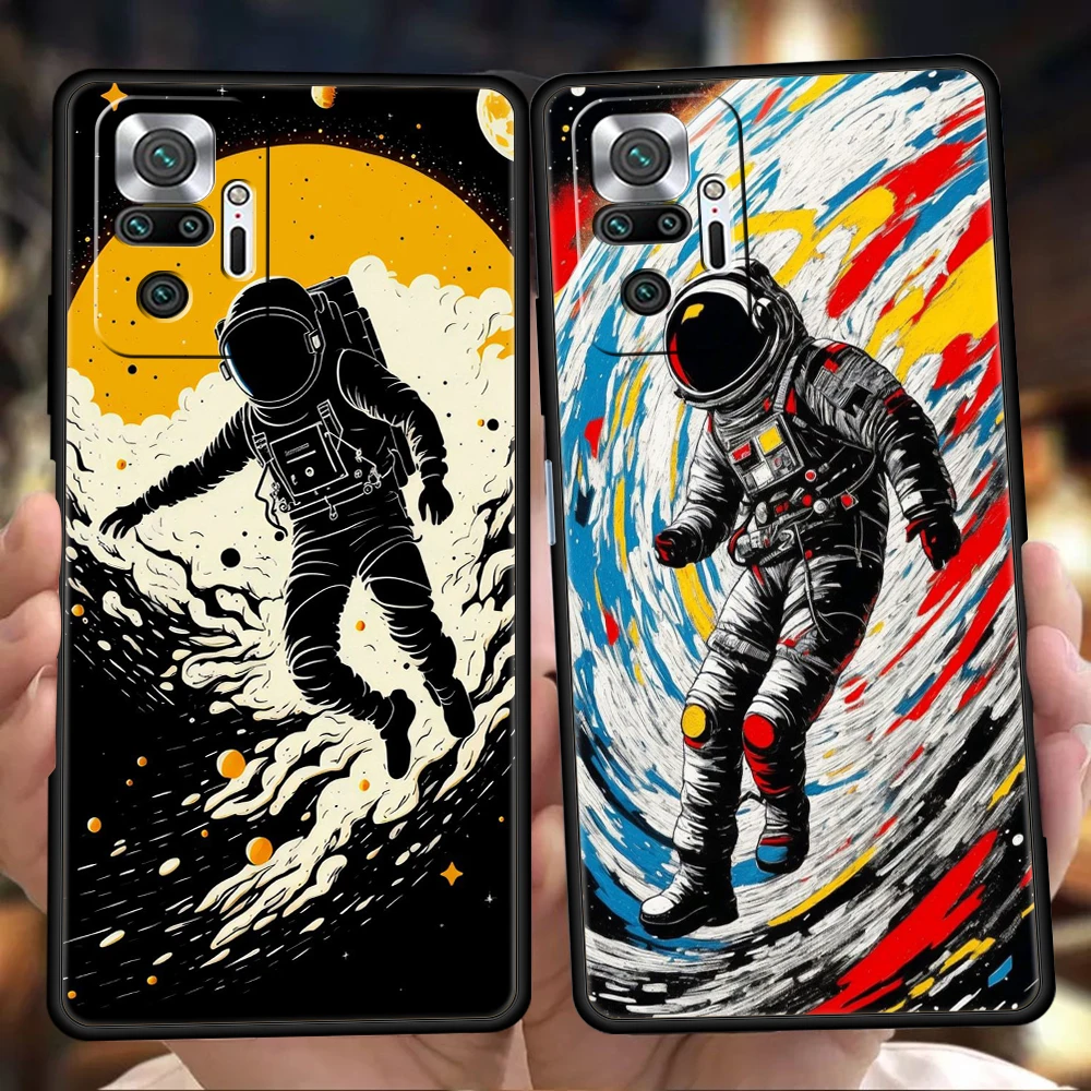 

Pocket Astronaut Phone Case Cover for Redmi 13C 10C Note 13 12 10 11 Pro 7 8T K40 K50 Gaming Pro Plus Silicone Soft Shell Capas