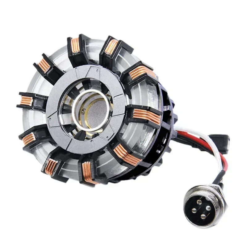 Aluminum Alloy Arc Reactor DIY Model Decorative MK1 MK2 Led Light Mark Chest Tony Heart Lamp Light Model Science Discovery Toy