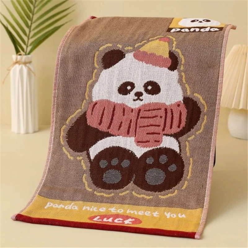 مناشف يد قطنية شاش، طباعة حيوانات، للحمام والمطبخ، 25*50 سم، رقيقة، 4 قطع