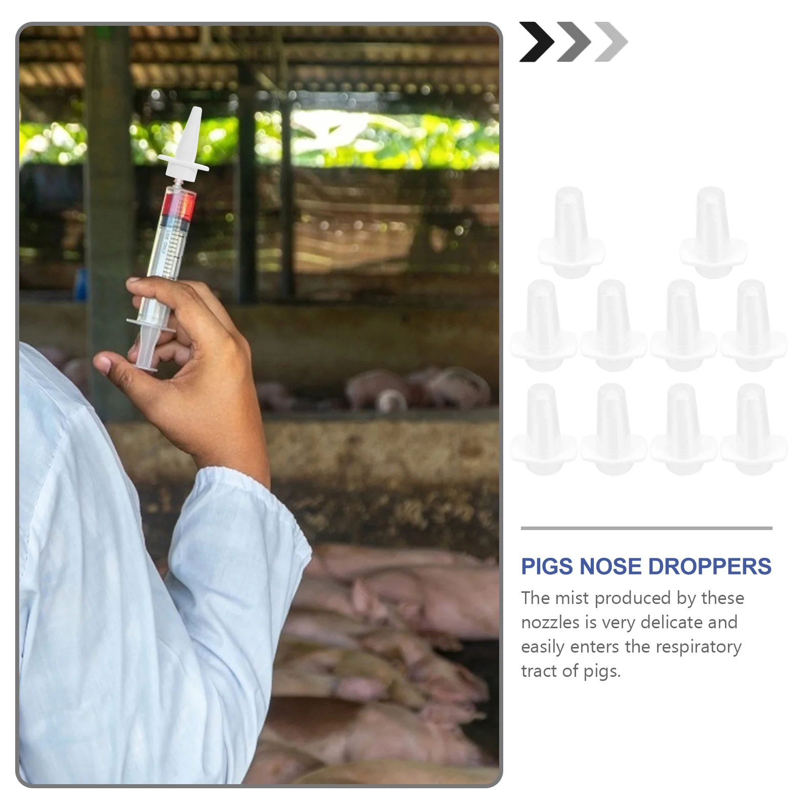 

10pcs Pig Nasal Sprayer Injection Equipment Safe Nozzle Tools Nose Droppers Pigs Livestock Syringe