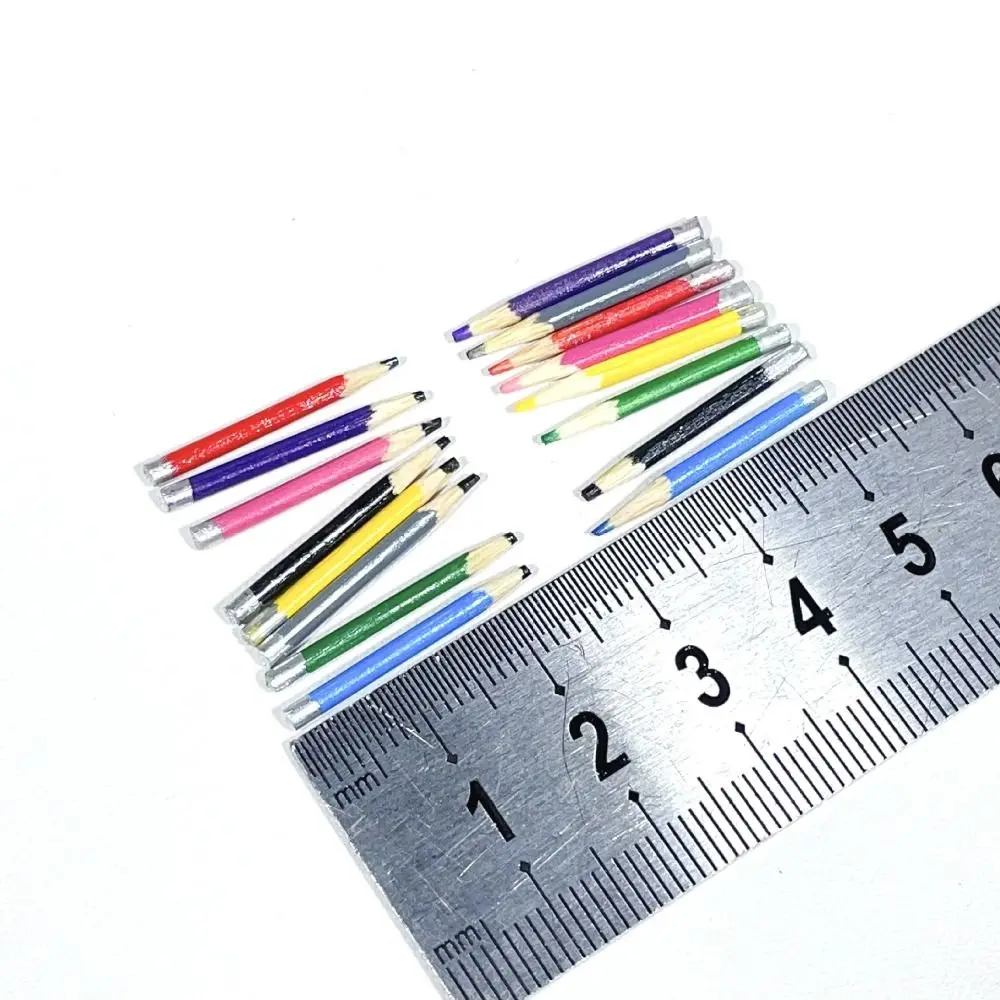 Simulation Dollhouse Pencils Study Scene Pretend Play Mini Colored Pencils Playing House 1:12 Miniature Pen Accessories