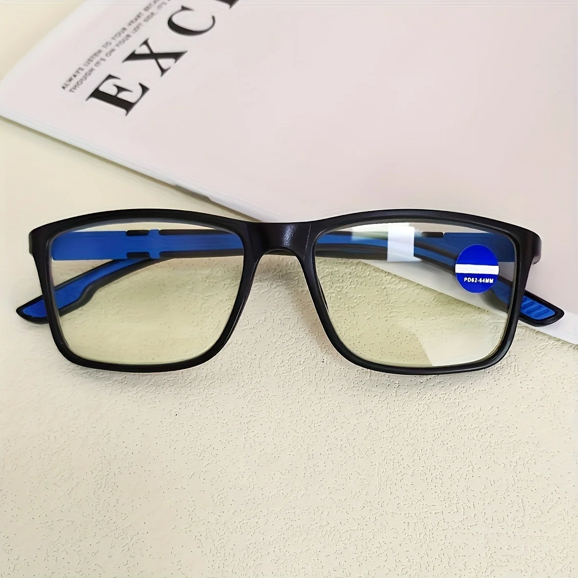 Lesebrille mit quadratischem Rahmen, blaues Licht blockierende Brille, bequeme Federscharniere, Unisex-Design, perfekt für Computerbenutzer – Detail 3