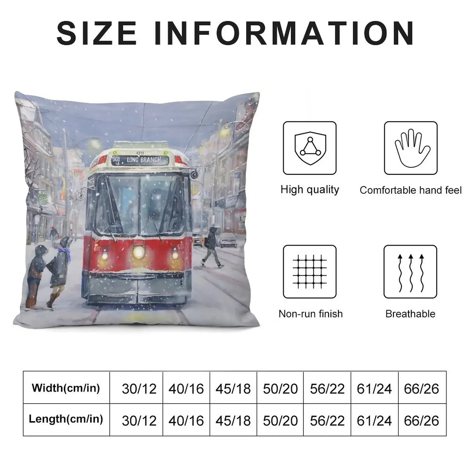 Queen West bound Streetcar, first snowfall Throw Pillow Custom Cushion Luxury Pillow Cover christmas pillow case