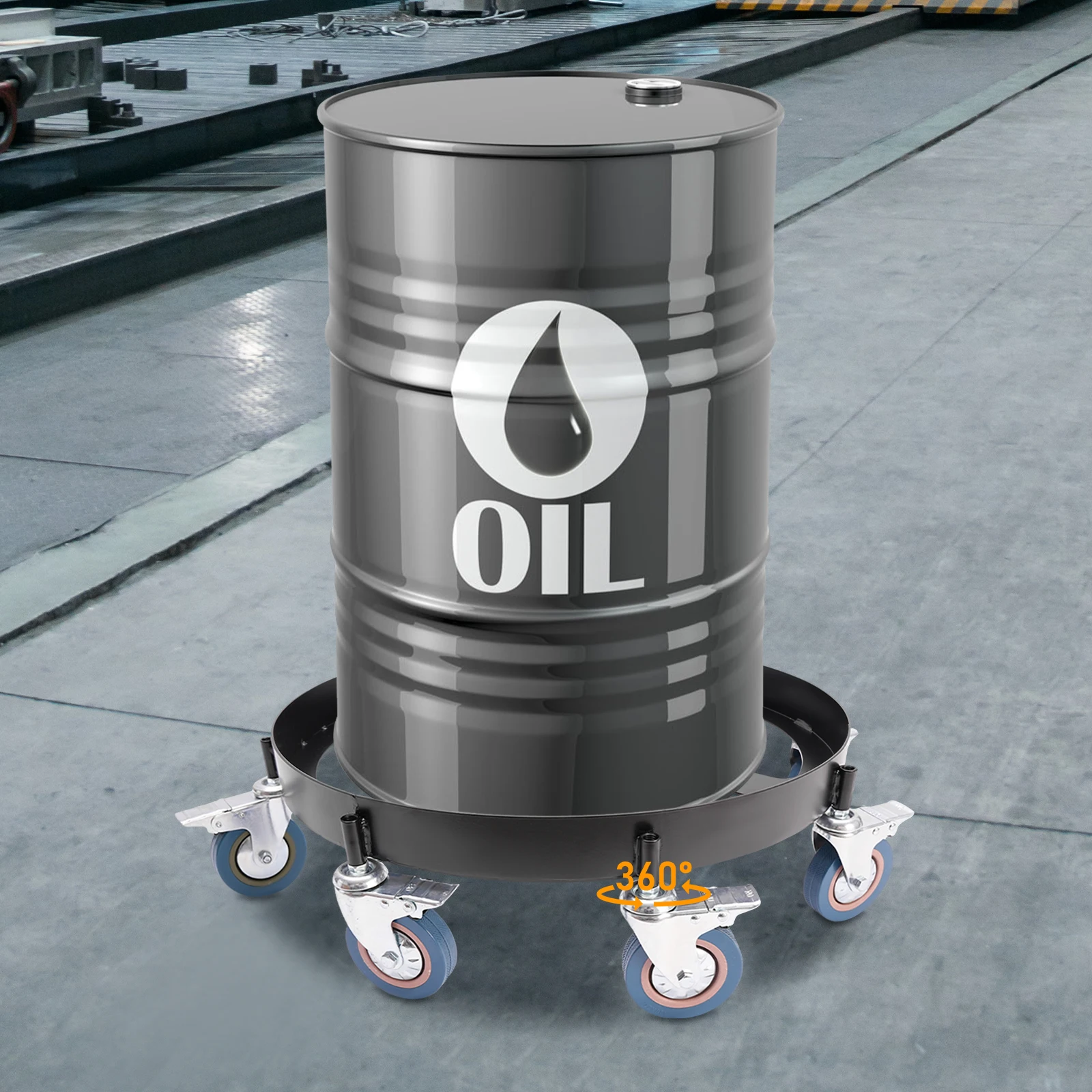 

Тележка для бочек на 55 галлонов - Сверхмощная тележка для перемещения бочек грузоподъемностью 2000 фунтов с 8 колесами и тормозами (черная)