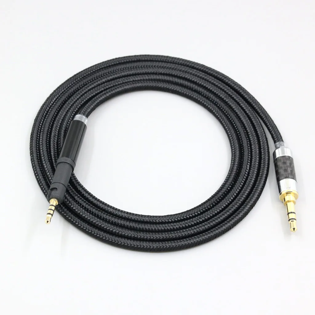 LN008241 Black Super Soft Headphone Nylon OFC Cable For Sennheiser HD599 HD569 HD 560S HD559 hd560s