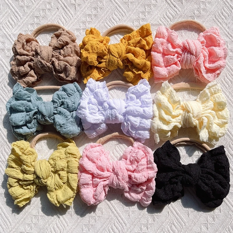 Lovely Baby Headwear Stretchy Bowknot Headband Girls Hairdress for Toddlers Photoshoots and Parties