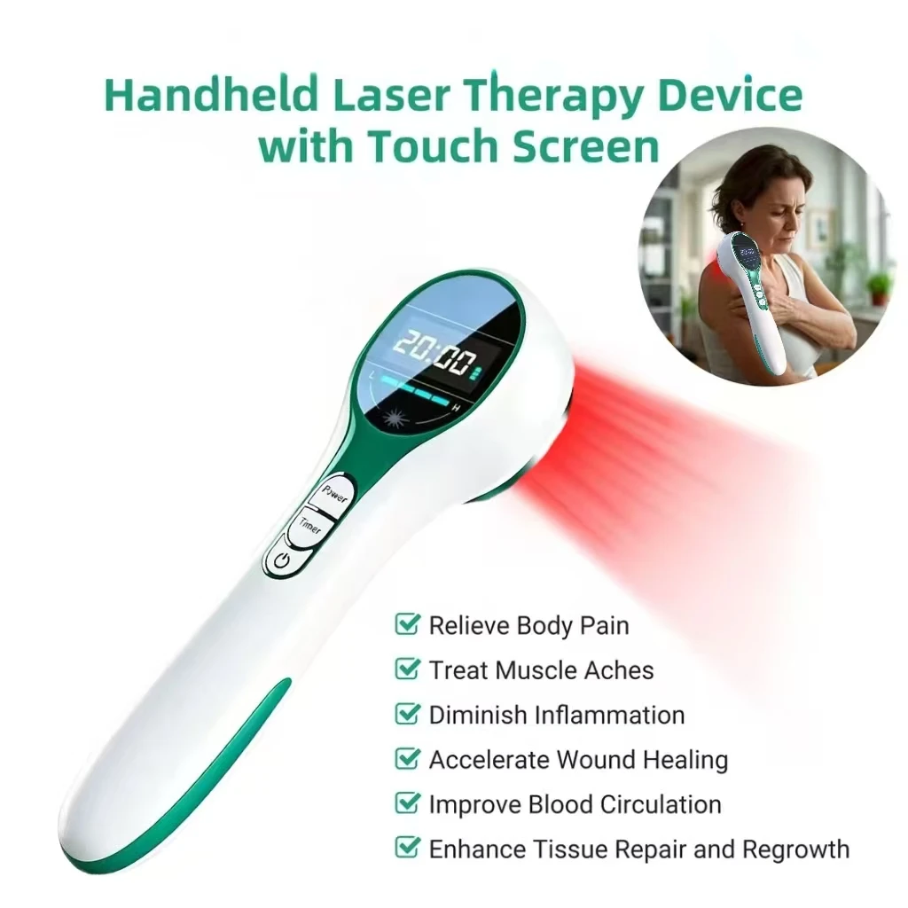 

Professional Red Light Therapy Device 650nm & 808nm Laser Combo, Deep Tissue Pain Relief, Portable for Back/Neck/Knee