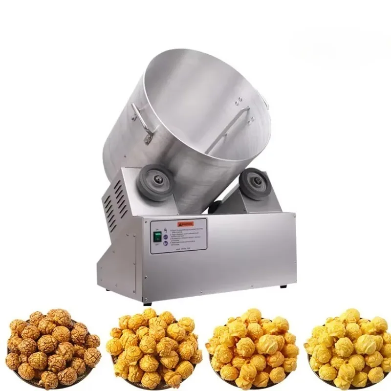 Automatic Motor-Driven Coater Mixer Tumbler for Popcorn Powder Coating Machine Seasoning Plant Use 50kg/h Capacity