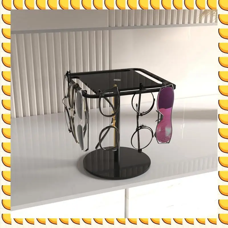 

BAAU акриловый держатель для солнцезащитных очков, вращающаяся на 360 градусов стойка для очков, органайзер для очков, черный двухслойный легкий Insta