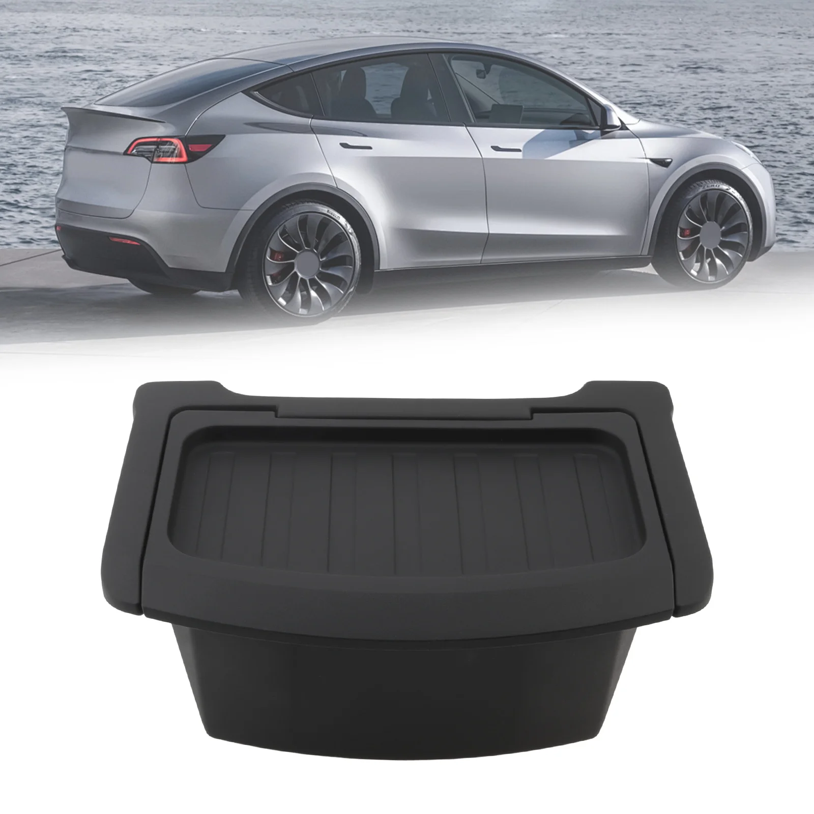 

Car Rear Garbage Bin Accessories Fit for Tesla Model Y Juniper 2025 Vehicle Auto Car Trash Can Bin Dust Case Storage Box