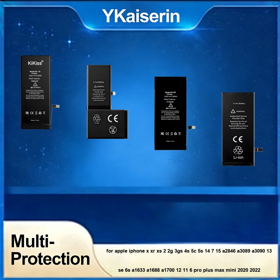 Batería para Apple iPhone x XR XS 2 2G 3GS 4S 5C 5S 14 7 15 A2846 A3089 A3090 13 SE 6S A1633 A1688 A1700 12 11 6 Pro Plus Max