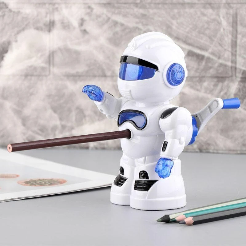 31BA Manual Hand-cranking Pencil Sharpener With Robot Cartoon Design For Childre