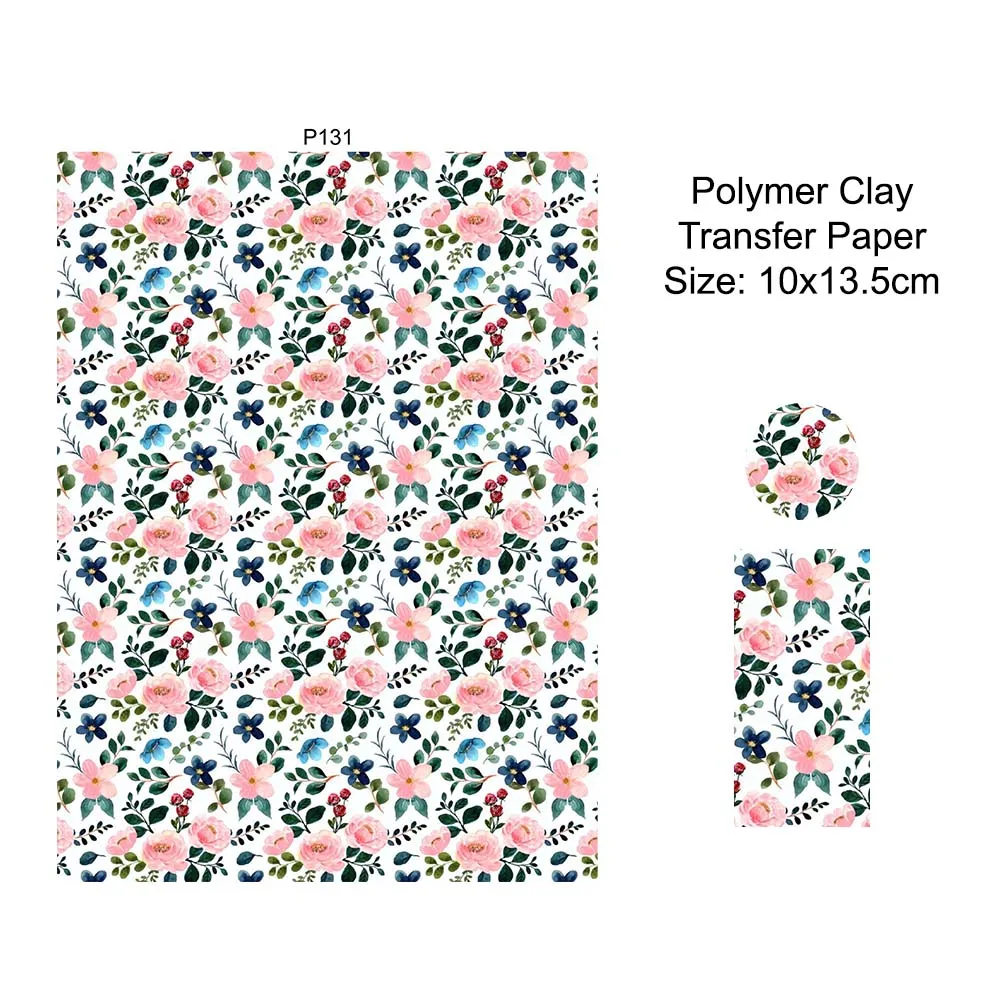 Natural Series Flowers Leaves Colored Pattern Polymer Clay Transfer Paper Disposable Stickers Printing Paper Earrings Making