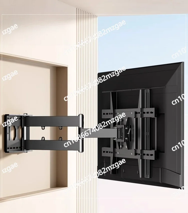 

TV hanger telescopic rotation 90 degrees folding embedded wall bracket