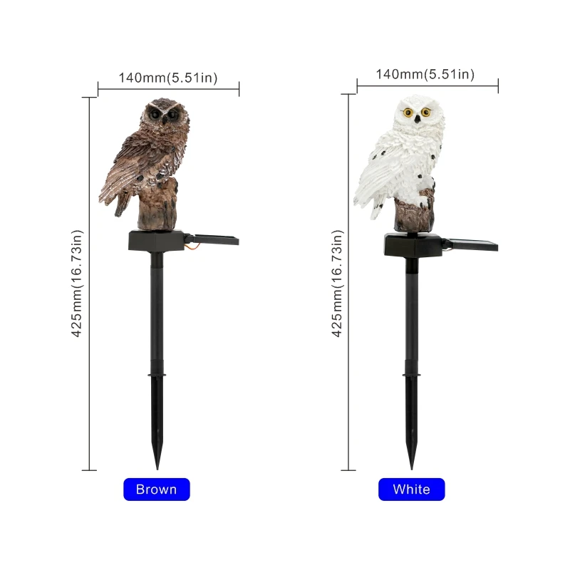 Solar Owl Garden Light Outdoor LED Lawn Lamp for Garden Decoration Waterproof Christmas Lights Outdoor Solar Lamp Post