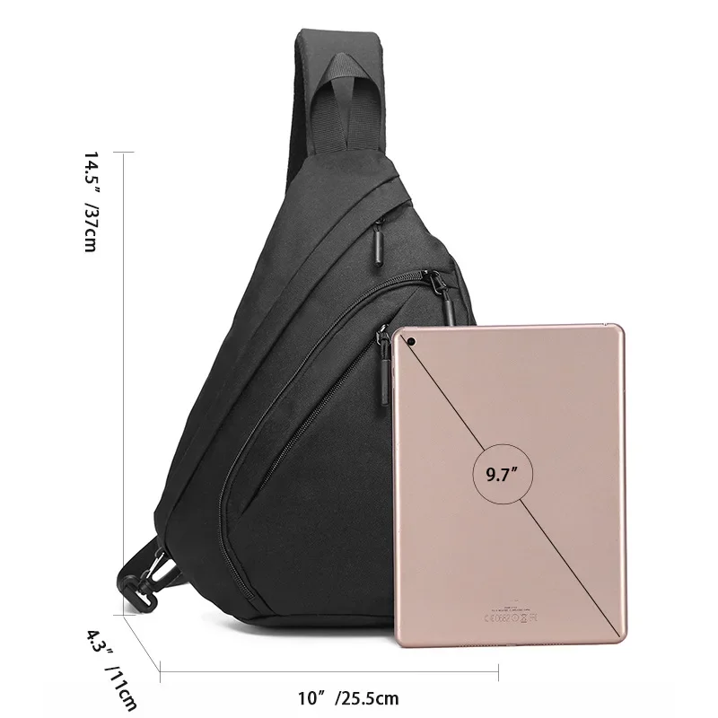 New Men's Waterproof Chest Bag, Young People's Crossbody Bag, Large Capacity Multifunctional Sports and Leisure Travel Bag