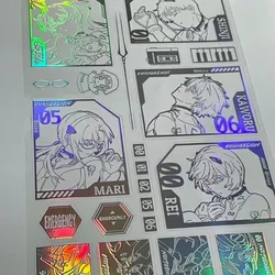 Pegatina de Anime Eva Neon Genesis Evangelion, pegatina de Metal láser para Notebook, auriculares, teléfono móvil, tableta, pegatina decorativa impermeable