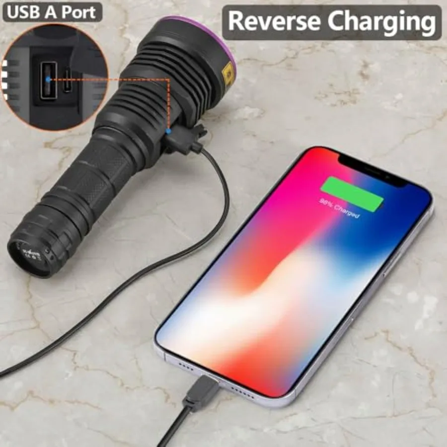 SV43 36W 365nm UV Flashlight USB C Rechargeable Ultraviolet Black Light Woods Lamp for Pet Urine Detector, Resin Curing, Scorpi view 6