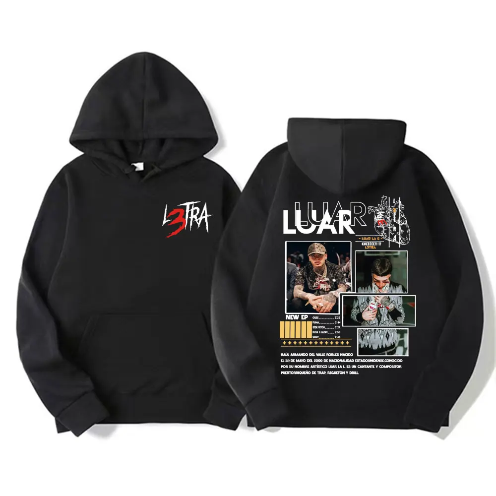 Rapper Luar La L L3TRA Album Graphic Hoodies Male Vintage Hip Hop Punk Oversized Sweatshirt Men Women Autumn/Winter Casual Hoody