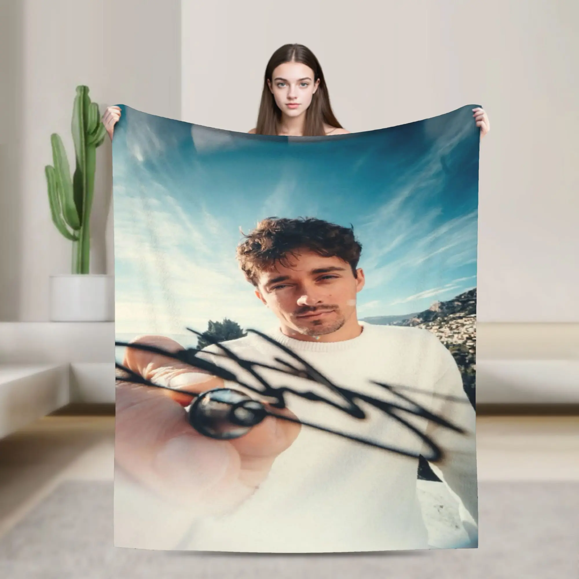 C-Charles L-Leclercs Flannel Blanket  Warm Throw Blanket for Outdoor Travel Office Novelty Bedspread Sofa Bed Cover