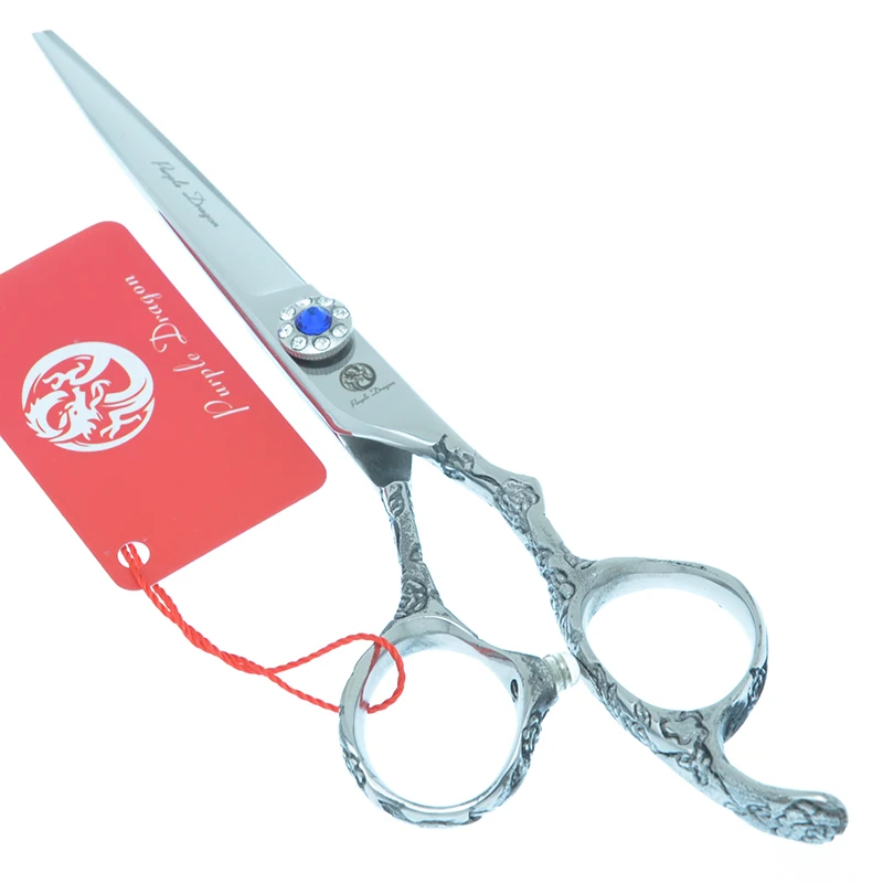 Tijeras de pelo de dragón púrpura de 6 pulgadas, tijeras de corte de pelo de barbero con borde afilado, tijeras profesionales de corte y adelgazamiento de peluquería A0113B