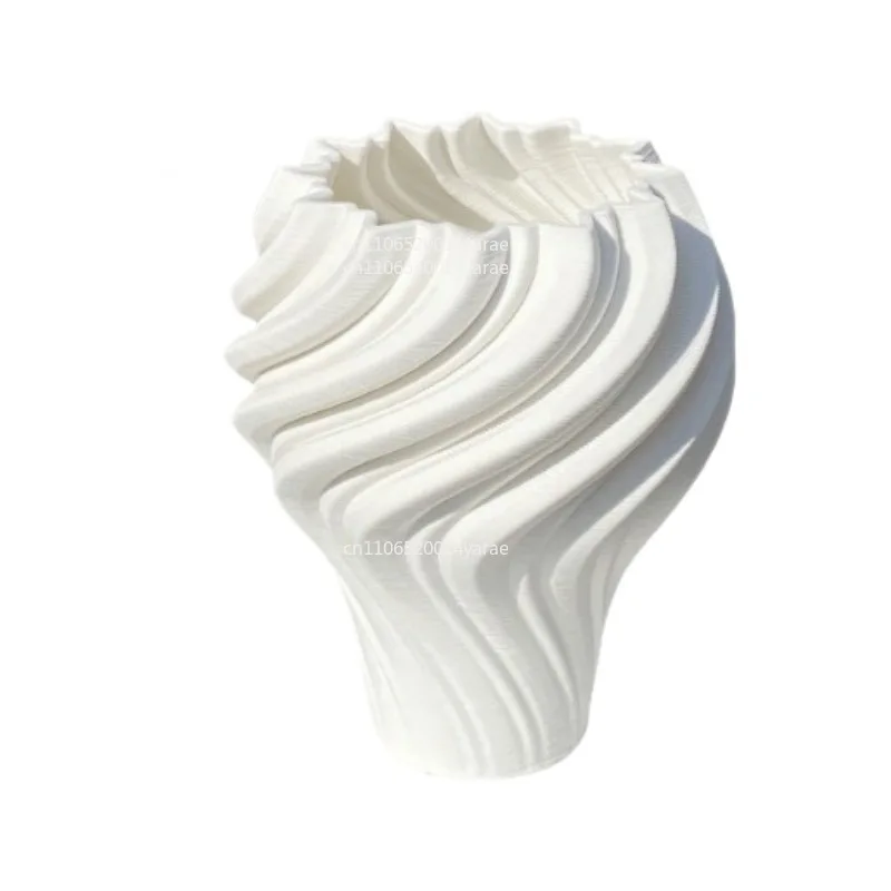 

Nordic Light Luxury Special-shaped 3D Printing Ceramic Vase, Wabi Sandy Wind Soft Decoration, Advanced Sense Ornament