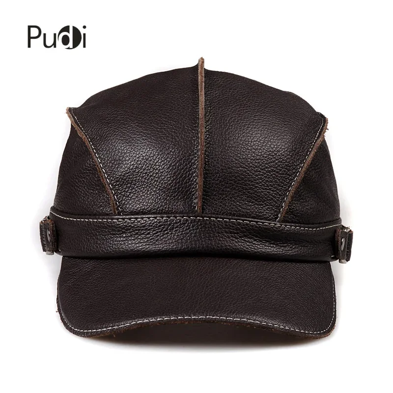 Pudi HL006 Genuine Leather Men Baseball Cap Hat Brand New Men's Real Leather Adult Adjustable Trucker Hunting Army Hats/caps