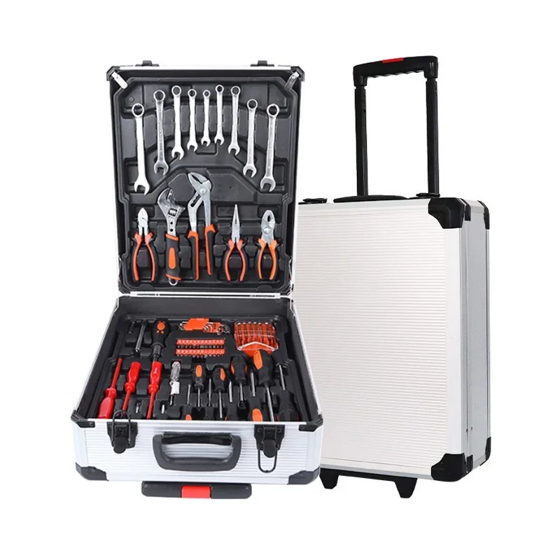 186/399/499pcs Tool Set Home Repair Tool Kit with Trolley Case Wrenches Socket Hand Tools for Daily Use Househould Work Repair