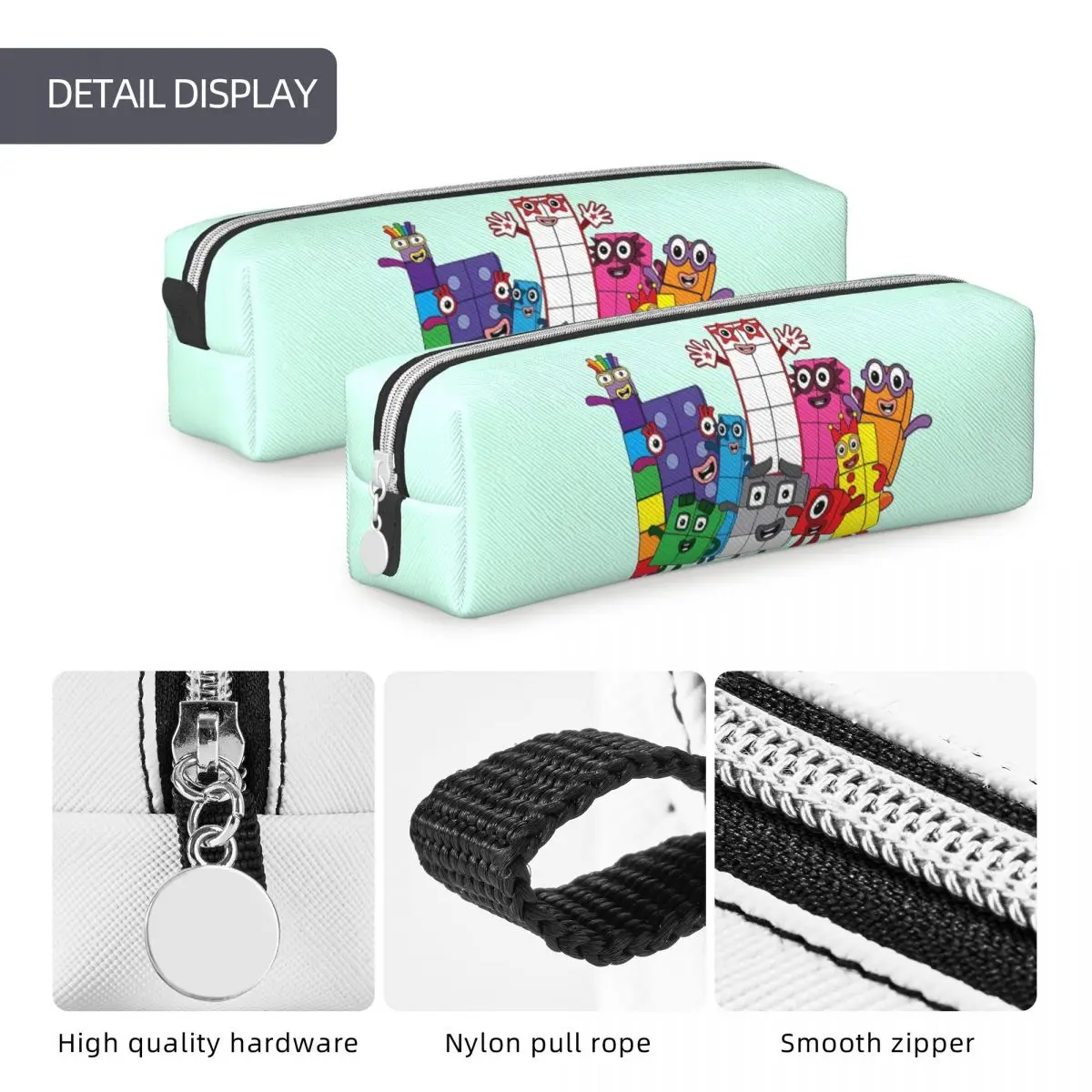 Numbers Party Pencil Case Blocked Invitation Zipper Pencil Box Students Cute College School Pencil Cases Stationery