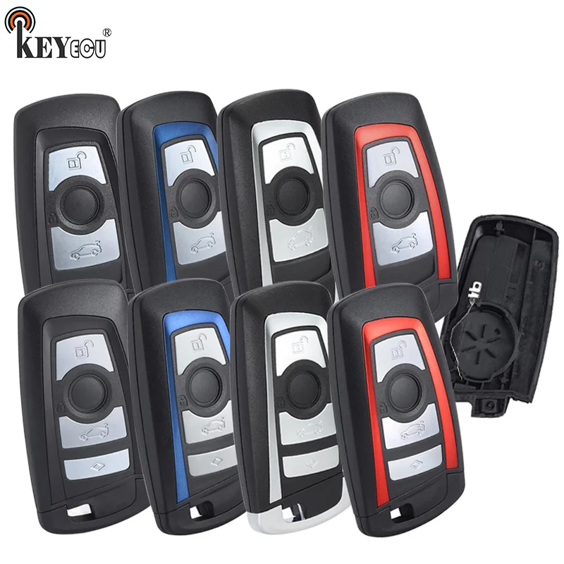 

KEYECU for BMW CAS4 5 7/ 5 Series 550i GT X3 535i 528i Keyless-Go Smart Remote Car Key Shell Case Fob 3/4 Button With Blade