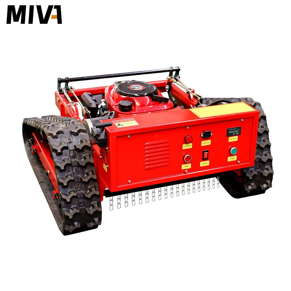 All Terrain Grass Cutting Machine Agriculture Tracks Remote Control Robot Lawn Mower customized Diesel Engine Mini Lawn Mover