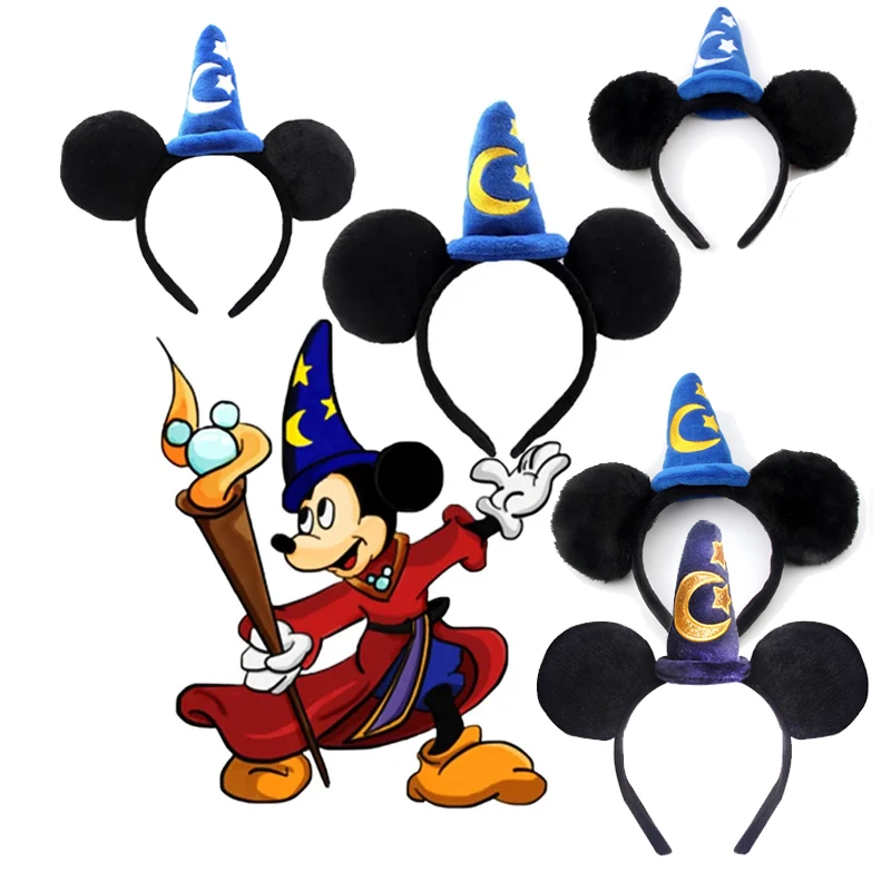 Topolino Orecchio Headhand Cartone animato Ricamo Cappello magico Fascia per capelli Starmoon Cap Fascia per Mostra MOE Cappello da Babbo Natale Copricapo per ragazze