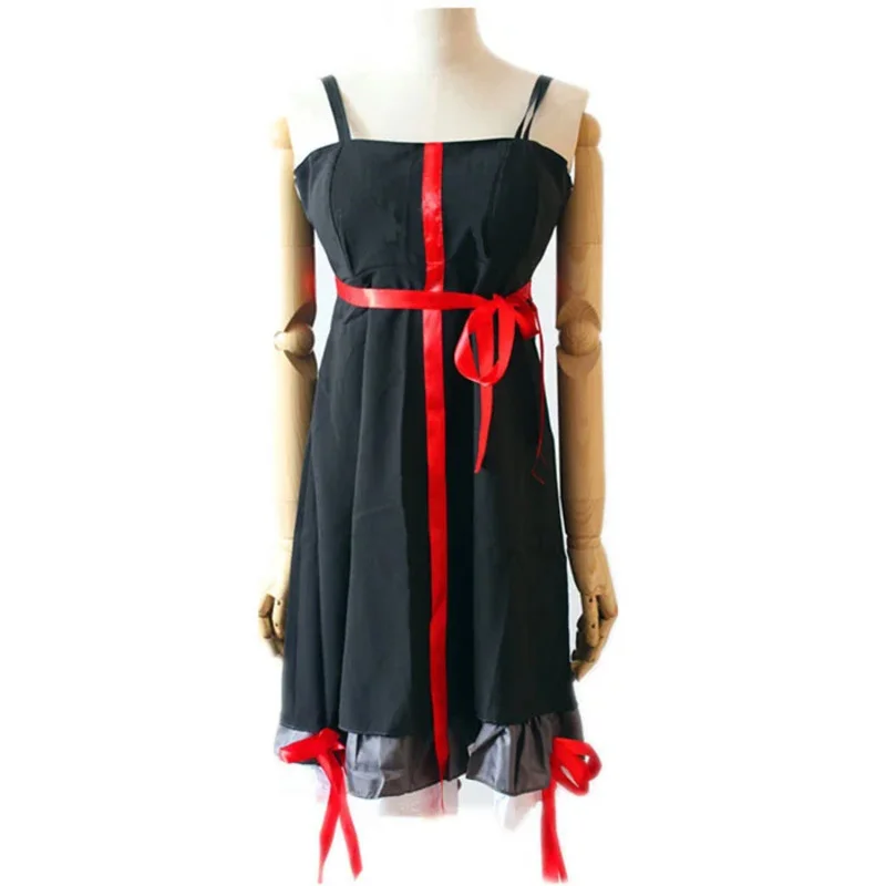 2 Colors Anime Guilty Crown Inori Yuzuriha Cosplay Costume Women Slip Dress Black/White Demitoilet Daily Clothing