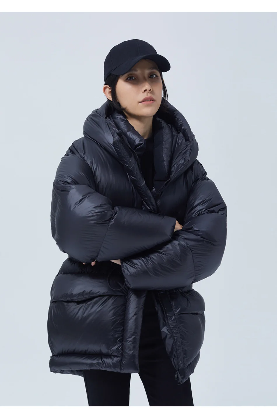 2023 Winter New Women White Duck Down Down Coat Hooded Slim Fit Short Jacket Warm Girls Snow Wear Overcoat Korean Women Parka