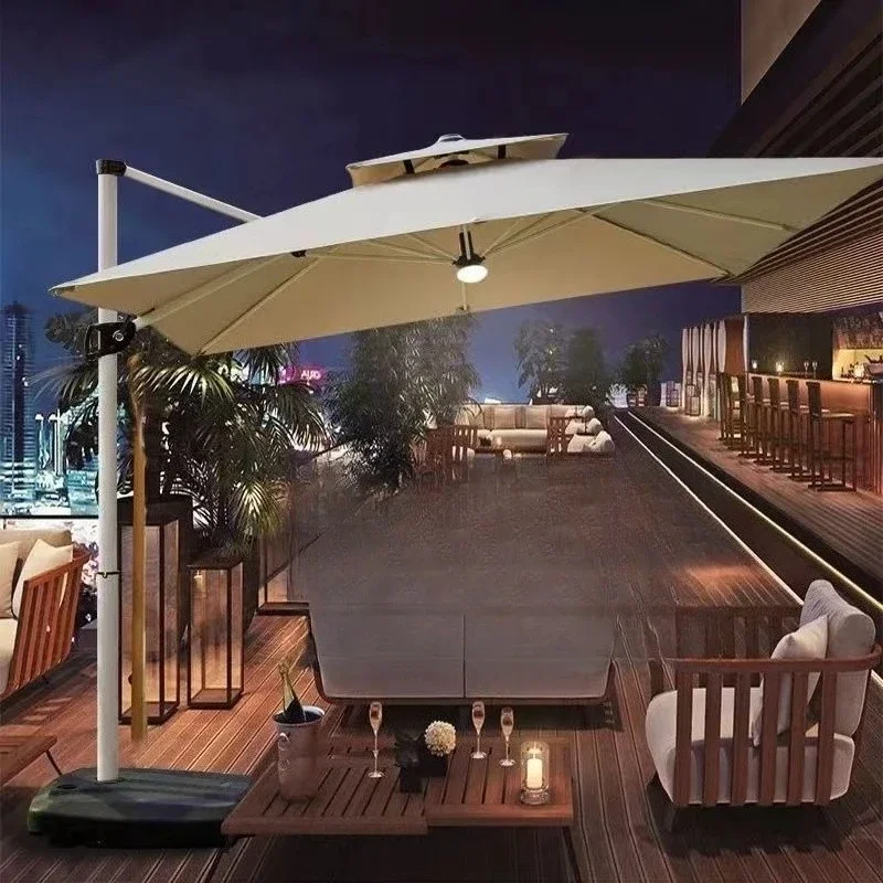 Exterior, protección solar, sombrilla, balcón, puesto, seguridad, sombrilla romana