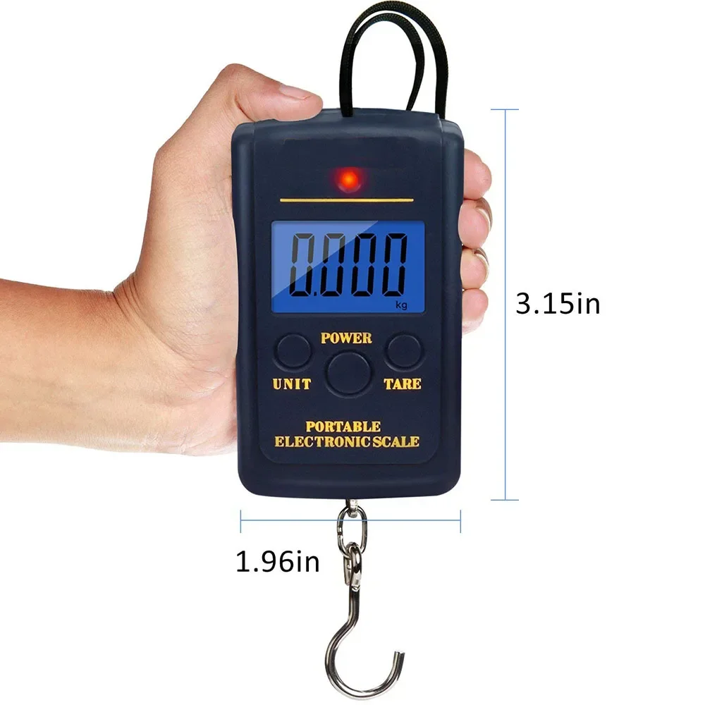Fish Scale Backlit LCD Display 40kg/88lb Electronic Balance Digital Fishing Postal Hanging Hook Scale For Fishing Kitchen, Home