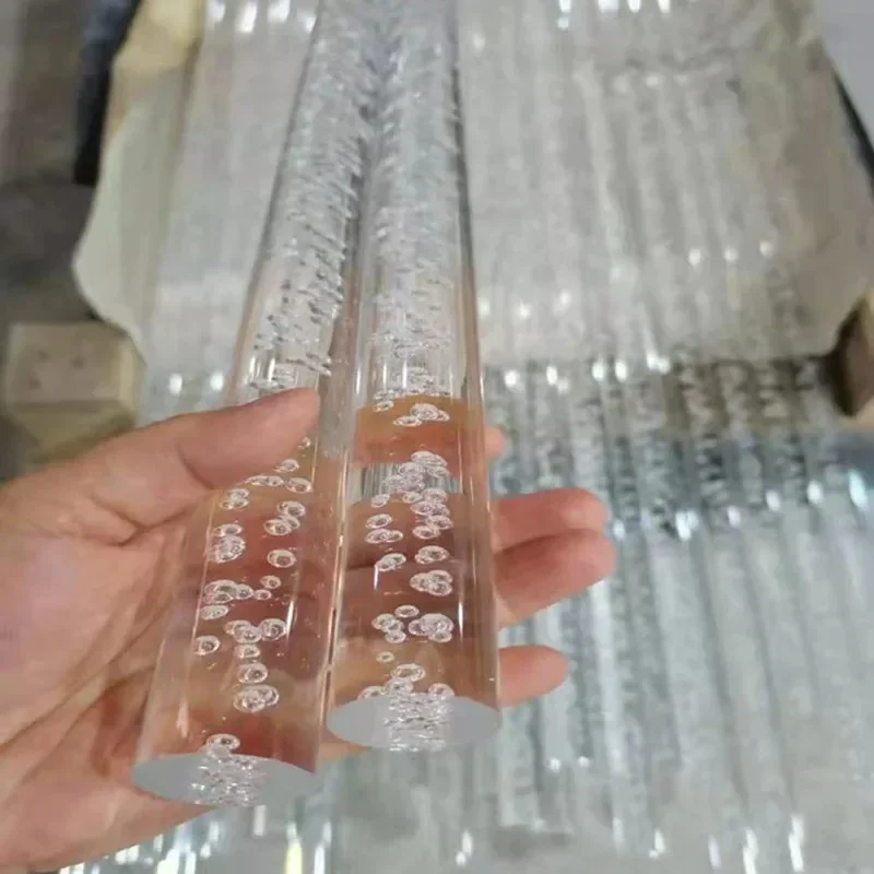Transparent Acrylic Plastic Plexiglass Solid Rod PMMA Round Bar Organic Glass Rod Bubbles Rod Clear Light Guide Plastic Sticks