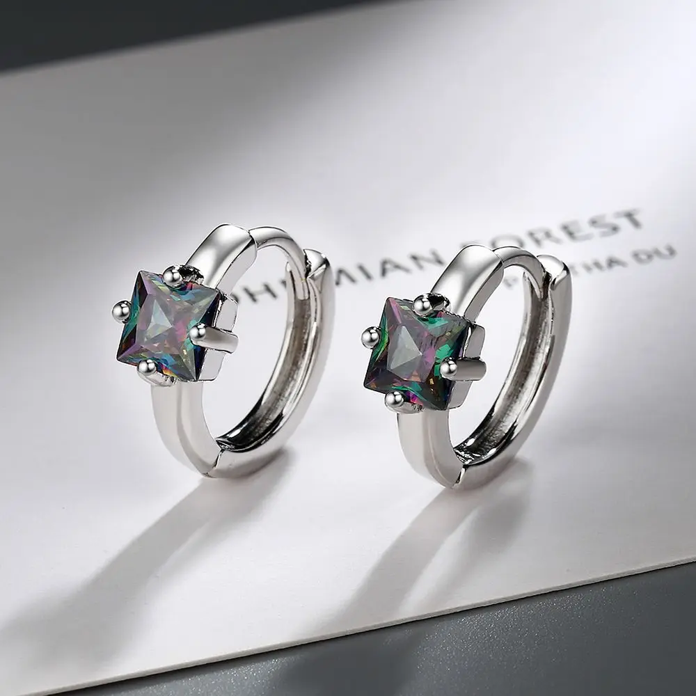 Women Earrings for Engagement Party Accrssories Stamp 925 Sterling Silver Rainbow Crystal Cubic earring 2026 Luxury Zircon Stone