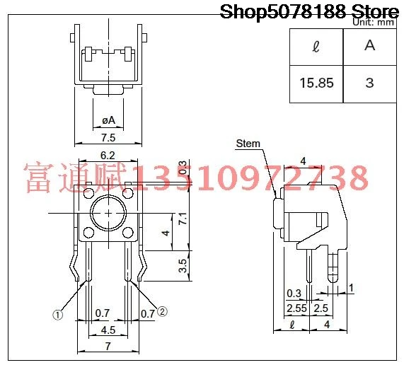 Japanese Alps ALPS6*6*9.5 Touch switch 6*6 stand key Horizontal SKHHLQA010