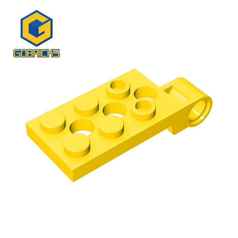 Gobricks 10PCS Bricks Hinge Plate 2 x 4 with Pin Hole and 3 Holes - Top compatible with lego 98286 pieces of children's toys