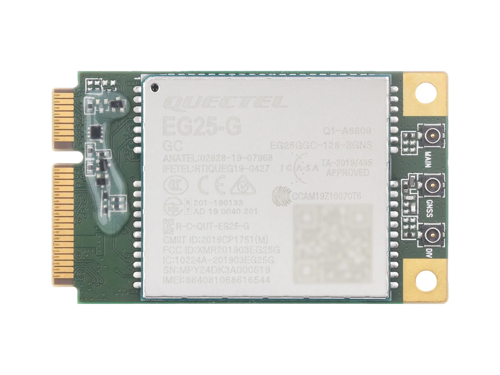 Quectel EG25-G mPCIe Module, LTE Cat 4 module with PCI Express Mini Card form factor, Supports  Wireless Communication Modes