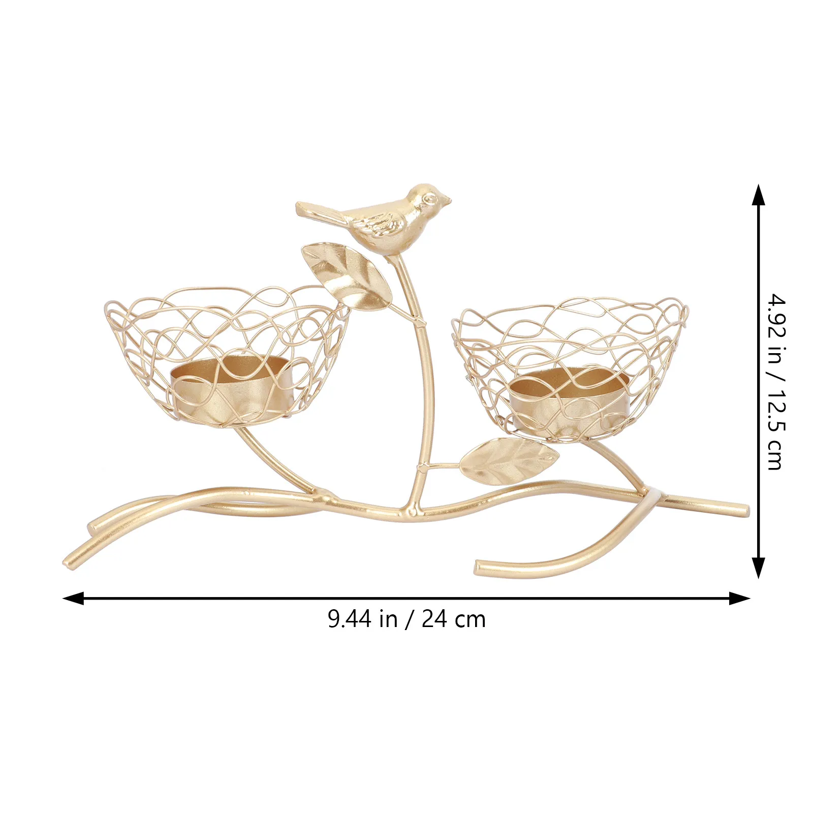 1Pcs European Style Bird Candlestick Metal Two-Head Stand with High-Gloss Finish for Holiday Dinner Vintage Bridal Shower