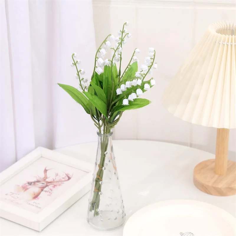 New Wind Bell Flower Ins Wind Small Fresh Wedding Bouquet Soft Glue Lily Of The Valley Fake Flower Simulation Lily Of The Valley