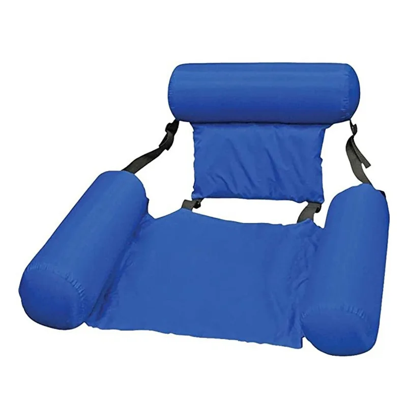 

2pc Three-Tube Inflatable Recliner Foldable Colorful Pattern Floating Raft Water Amusement Recliner Floating Bed Sofa
