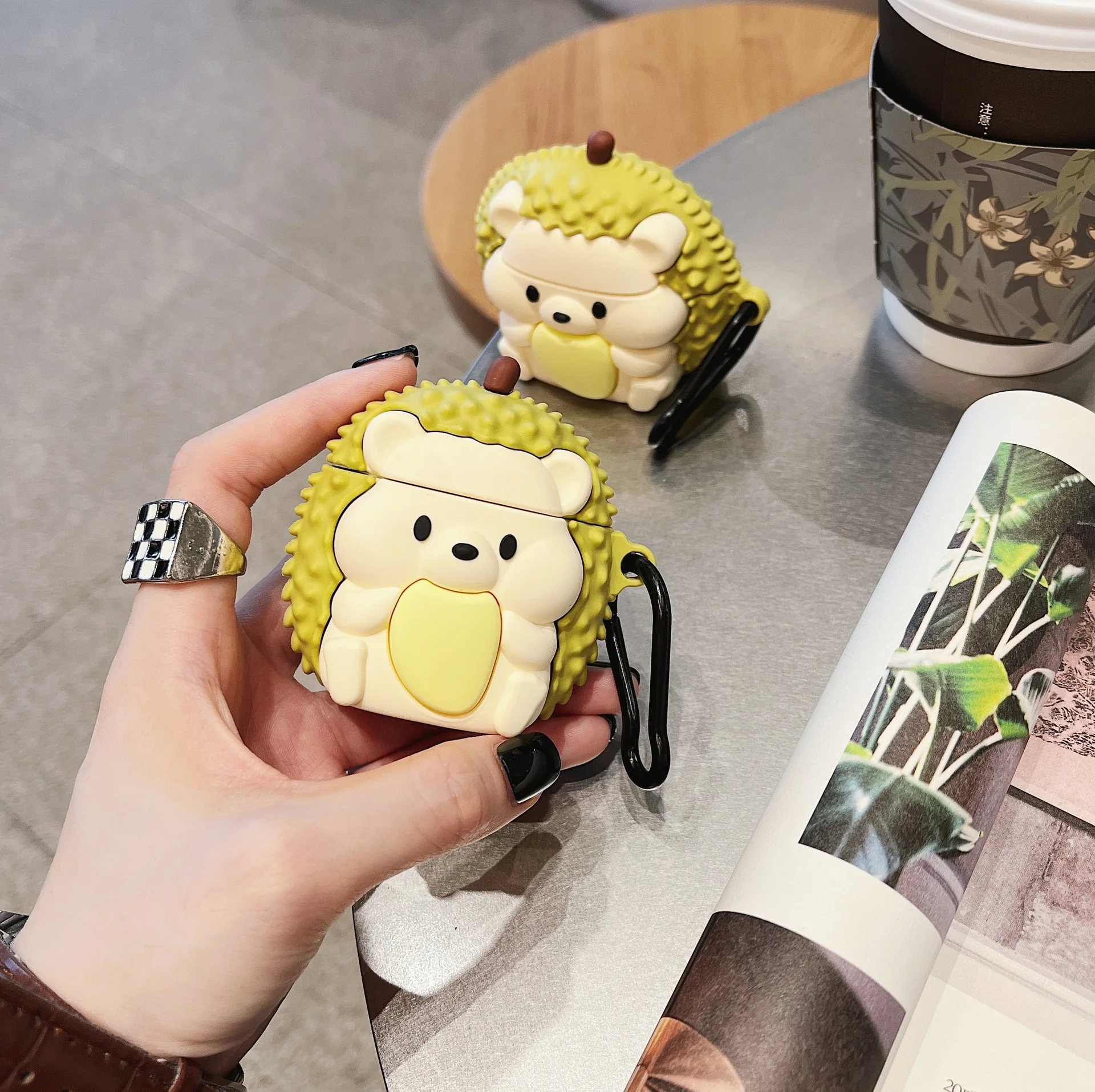 

3D Cartoon Cute Hedgehog Durian For Airpods Pro 2nd Generation Case,Soft Silicone Protective Earphone Cover For Airpods Pro Case