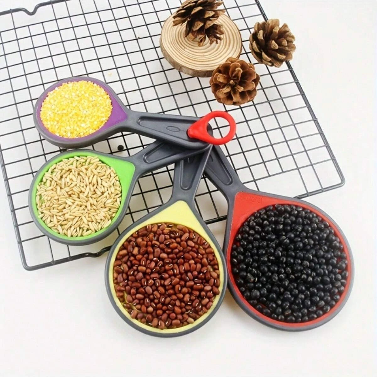 Silicone Measuring Cup Measuring Spoon Collapsible Baking Measuring Tool Set for Coffee Flour Sugar Baking Spoon Kitchen Tools